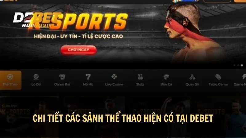 Chi tiết các sảnh thể thao hiện có tại DEBET